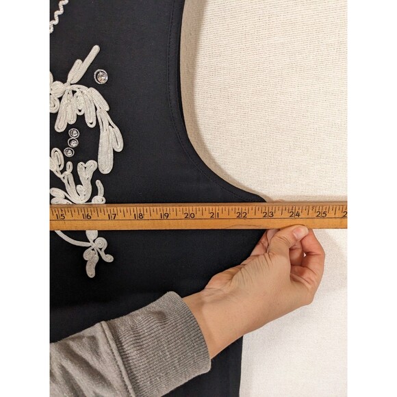 NWT Grace Elements Dress Women's 1X Black Sleeveless Shift Embroidered - Picture 10 of 10